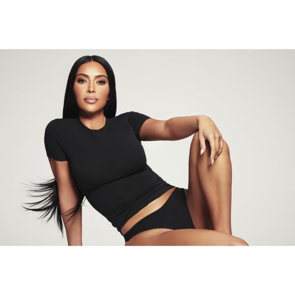 SKIMS Black Short Sleeve Tee